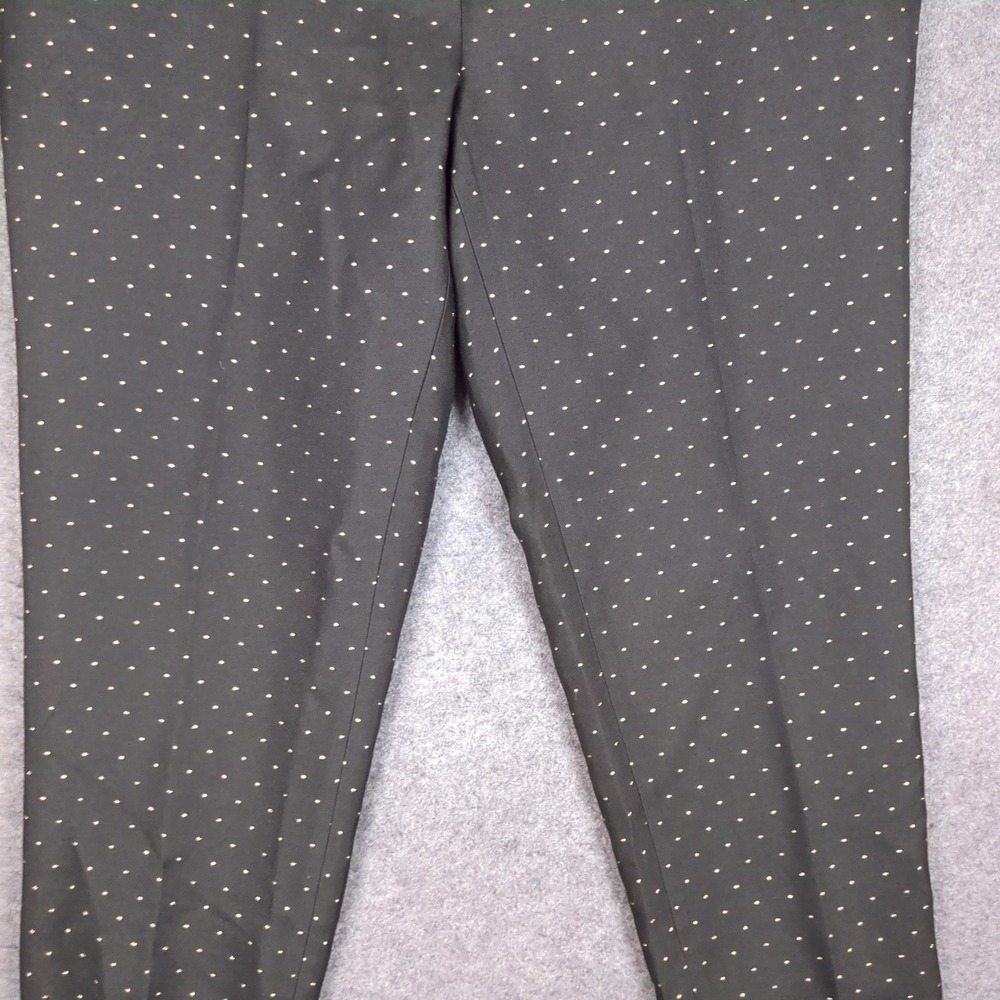 Talbots Woman Black Gold Polka Dot Embroidered Ankle Dress Pants Plus Size 16W - Picture 6 of 14